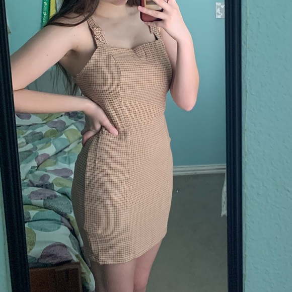 Checkered Red/Orange and Black Papaya Dress - Picture 2 of 5